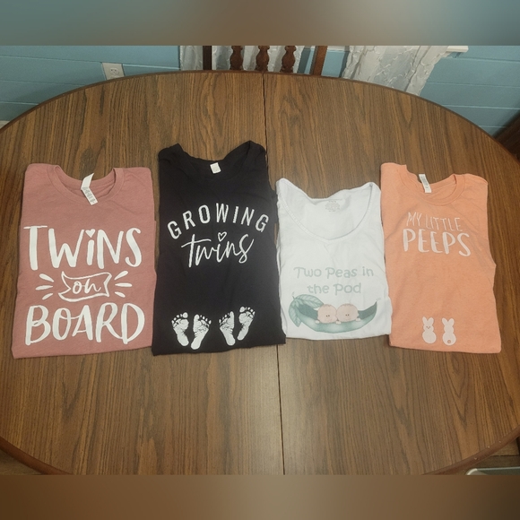 Tops - Bundle Of 4 Maternity Twin Mom Tshirts - Size XL